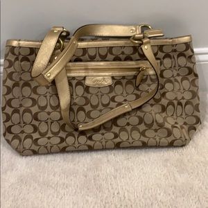 Coach Penelope Metallic Signature Tote XL